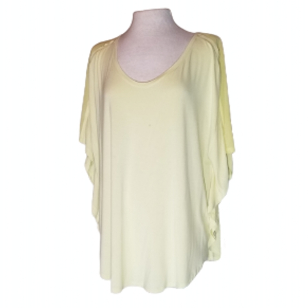 Sejour Flutter Sleeve Cover-Up Yellow Size 1X